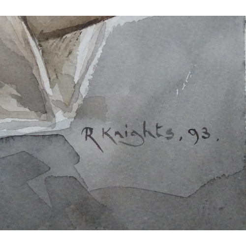 187 - R Knights 1993, Watercolour, Nigel Kennedy , the Voilin virtuoso  and an orchestra, Signed and dated... 