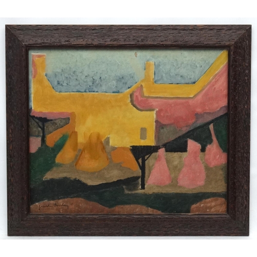 192 - Josselin Reginald Cortenay Bodley (1893-1975), Oil on canvas, Harvest time, Signed lower left. 18 x ... 