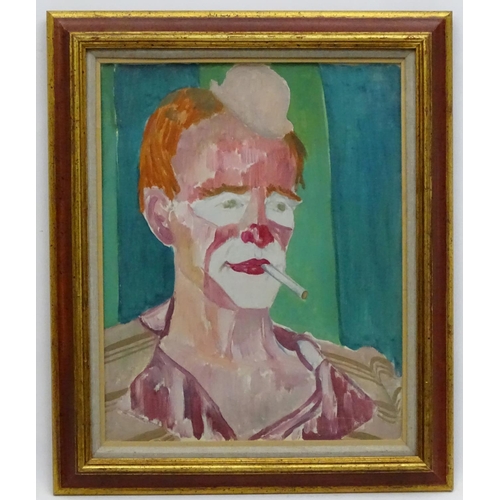 196 - Charles William Farley (1892-1976), Oil on canvas, Portrait of a clown, Ascribed verso. 20 x 16''  P... 