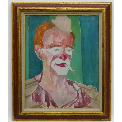 196 - Charles William Farley (1892-1976), Oil on canvas, Portrait of a clown, Ascribed verso. 20 x 16''  P... 