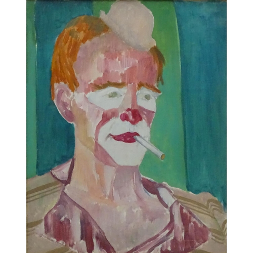 196 - Charles William Farley (1892-1976), Oil on canvas, Portrait of a clown, Ascribed verso. 20 x 16''  P... 