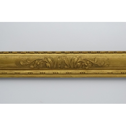 212 - Gilt frame : an ornate XIX gilded gesso and wood frame having internal measurements 48 1/2 x 39 1/4'... 