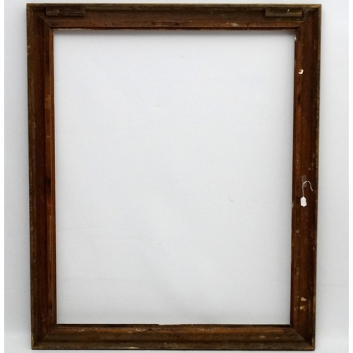 212 - Gilt frame : an ornate XIX gilded gesso and wood frame having internal measurements 48 1/2 x 39 1/4'... 