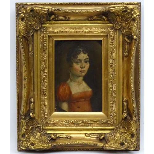 5 - XVIII Continental School,  Oil on copper, 'A miniature portrait of a lady' 6 x 4 3/8''