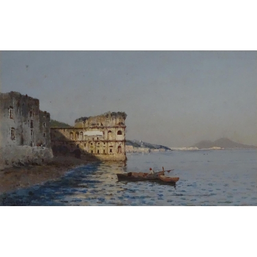 78 - Coppola Costaldi Early - mid XX , Neopolitan School, Watercolour and gouache, View of Napoli, Naples... 