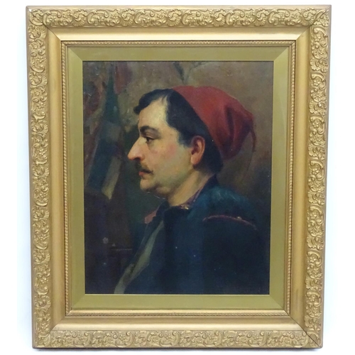 82 - A Carruthers 1898 Maltese School, Oil on Canvas,  Portrait of a Continental Sailor - Maltese of Cade... 