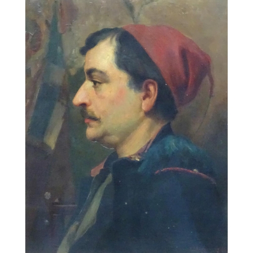 82 - A Carruthers 1898 Maltese School, Oil on Canvas,  Portrait of a Continental Sailor - Maltese of Cade... 