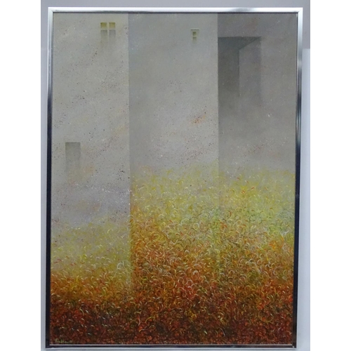 97 - Prabha Shah Indian XX-XXI Contemporary / Modern Indian School, Oil on canvas, ' New Delhi ' , Signed... 