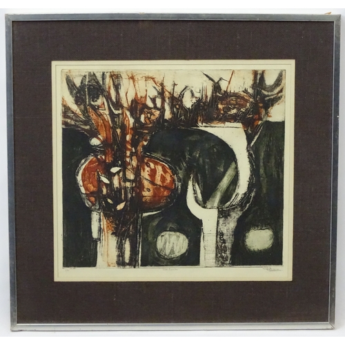 209 - Ketrimoni  ? 1961, Two limited edition coloured wood block engravings , 12/30 &10/50, ' Wild branche... 