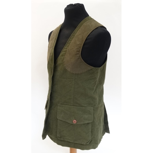 104 - A Laksen Amaretta moleskin olive gilet / vest, size 46, with tags