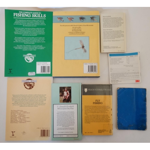 13 - Books: A collection of 8 books and leaflets on fishing , to include; '' Fly tying '' 1991 by Tony Wh... 