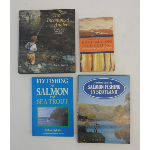 16 - Books: A quantity of books on fishing and fish cook book to include, 'Home Smoking and Curing: How t... 