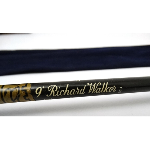 245 - Fly fishing : A Richard Walker and The House of Hardy ( signed) 2 sectional single hand fly rod, 9' ... 