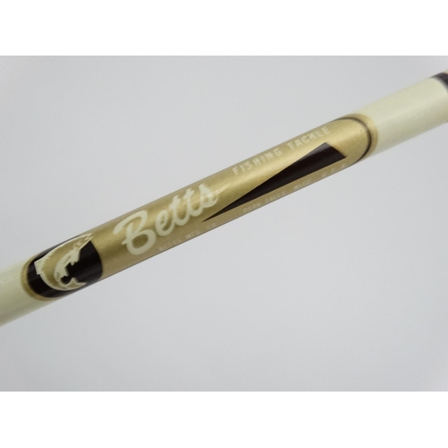 251 - Fishing: a Regent Carbon 9 1/2' 2 piece 7-8 cloth cased single hand fly rod, Betts 8 ' fibreglass 2 ... 