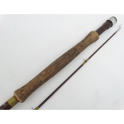 253 - Fishing: A Hardy 9' 3'' fibalite reservoir fly rod, 7-8 ( Richard Walker Superlite ) in makers origi... 