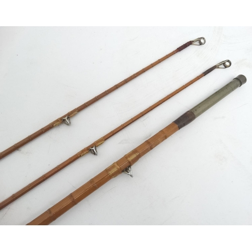 254 - Fishing: An Alex Martin 'The Cairnton' split cane 12 ft 3 piece salmon rod with spare tip and cloth ... 