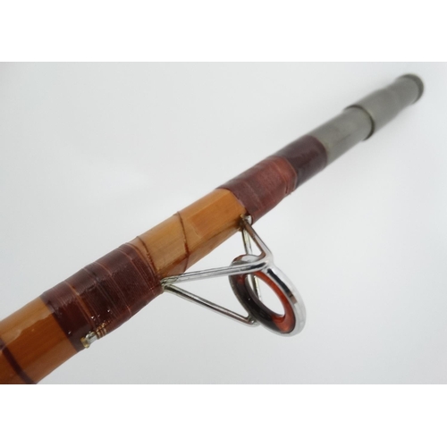 257 - Fishing:  A B. James and Sons stepped up Richard Walker MK.4 S/CNsplit cane carp rod, C1968 with ori... 