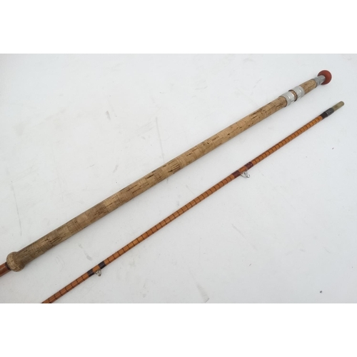 257 - Fishing:  A B. James and Sons stepped up Richard Walker MK.4 S/CNsplit cane carp rod, C1968 with ori... 