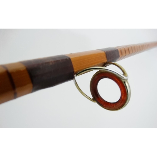 257 - Fishing:  A B. James and Sons stepped up Richard Walker MK.4 S/CNsplit cane carp rod, C1968 with ori... 