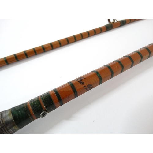 258 - Fishing : A traditional , possibly Fosters of Ashbourne, 9'  , 2 piece split cane green whipped ( bo... 