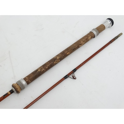 259 - Fishing: A JS Sharpe 'The Scottie' 7ft 8ins, 2 piece split cane spinning rod in makers original bag