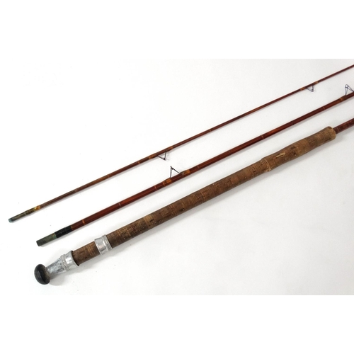 260 - Fishing :A traditional  Arthur Price Jnr a 12' ,  3 piece split cane bound rod ' The Boston ' with a... 