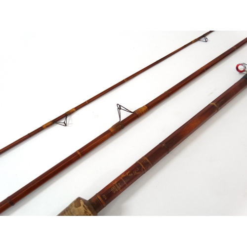 260 - Fishing :A traditional  Arthur Price Jnr a 12' ,  3 piece split cane bound rod ' The Boston ' with a... 