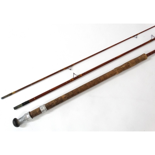 260 - Fishing :A traditional  Arthur Price Jnr a 12' ,  3 piece split cane bound rod ' The Boston ' with a... 