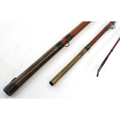 262 - Fishing : A traditional Victorian Walbran, Leeds (attrib) 10' 3'' , 3 piece Greenheart single hand f... 