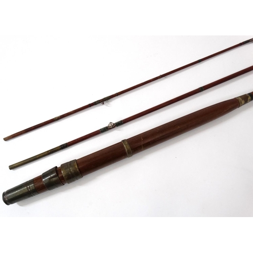 262 - Fishing : A traditional Victorian Walbran, Leeds (attrib) 10' 3'' , 3 piece Greenheart single hand f... 