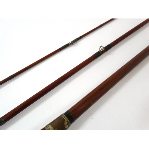 262 - Fishing : A traditional Victorian Walbran, Leeds (attrib) 10' 3'' , 3 piece Greenheart single hand f... 