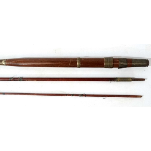 262 - Fishing : A traditional Victorian Walbran, Leeds (attrib) 10' 3'' , 3 piece Greenheart single hand f... 