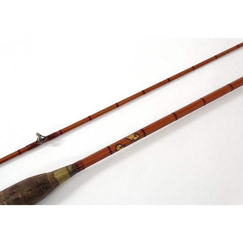 266 - Fishing : A traditional Allan , Glasgow  7' 7'' , 2 piece split cane bound rod  with ferule end piec... 