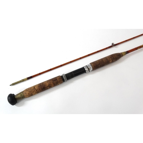 266 - Fishing : A traditional Allan , Glasgow  7' 7'' , 2 piece split cane bound rod  with ferule end piec... 