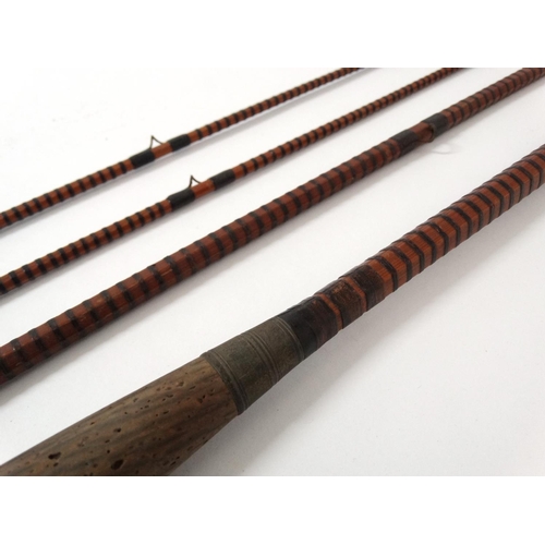 268 - Fishing : A traditional Westley Richards ( signed)  11' 2'' , 3 piece (with spare end) split cane mu... 