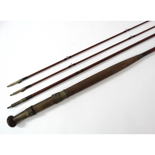 268 - Fishing : A traditional Westley Richards ( signed)  11' 2'' , 3 piece (with spare end) split cane mu... 