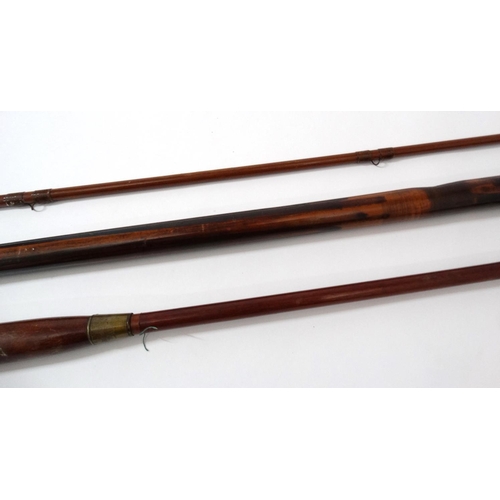 270 - Fishing  A traditional and unusual  12' 4'' , 3 piece (3 spare ends) Greenheart rod with hollow and ... 