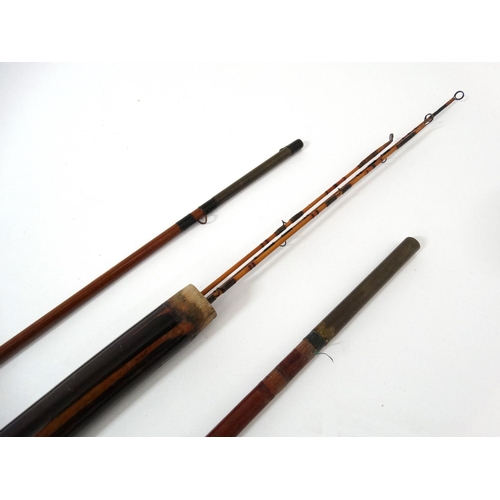 270 - Fishing  A traditional and unusual  12' 4'' , 3 piece (3 spare ends) Greenheart rod with hollow and ... 