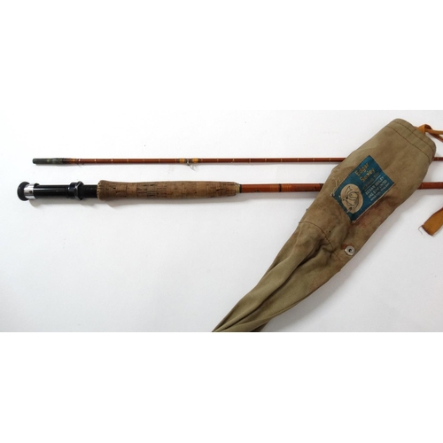 276 - Fishing :A traditional Edgar Sealey , Redditch  10' 6'' , 2 piece split cane bound single hand fly r... 