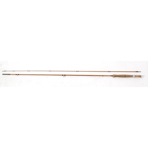 278 - Fishing : A traditional JH McGinn 8' , 2 piece split cane ( impregnated) bound river fly rod ' Trout... 