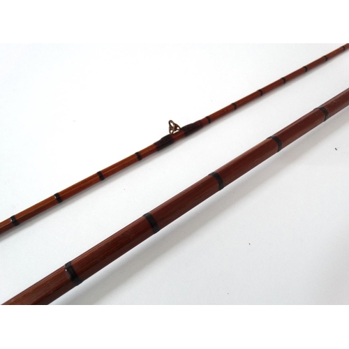 279 - Fishing :A traditional AE Rudge & Son, Redditch  7' 4'' , 2 piece split cane bound single hand fly r... 