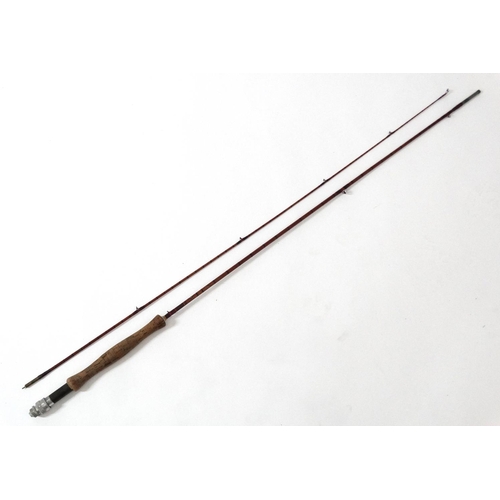 279 - Fishing :A traditional AE Rudge & Son, Redditch  7' 4'' , 2 piece split cane bound single hand fly r... 