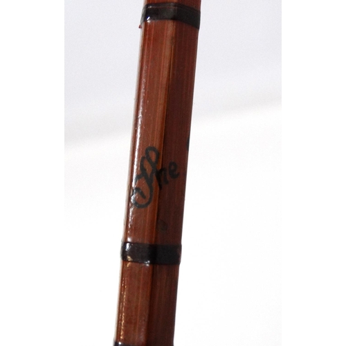 279 - Fishing :A traditional AE Rudge & Son, Redditch  7' 4'' , 2 piece split cane bound single hand fly r... 