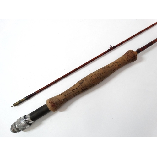 279 - Fishing :A traditional AE Rudge & Son, Redditch  7' 4'' , 2 piece split cane bound single hand fly r... 