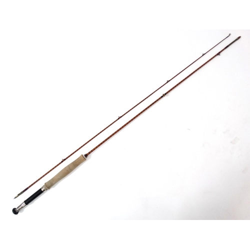 284 - Fishing : a J Stephenson ( according to vendor)  6' , 2 piece ( with spare end) Split Cane bound dou... 