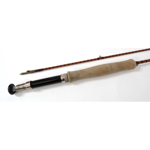 284 - Fishing : a J Stephenson ( according to vendor)  6' , 2 piece ( with spare end) Split Cane bound dou... 