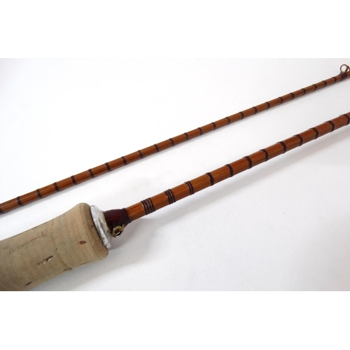 284 - Fishing : a J Stephenson ( according to vendor)  6' , 2 piece ( with spare end) Split Cane bound dou... 