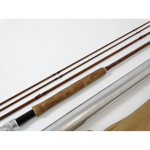 287 - Fishing : a Hardy Bros Ltd  -10' , 3 piece ( with spare end) Split Cane bound single / double hand f... 