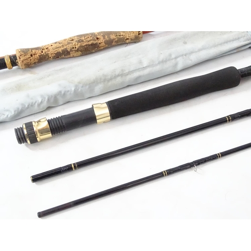 289 - Fly fishing : a fibre glass lightweight 2 sectional fly rod together with a Shakespeare Black Fly 16... 