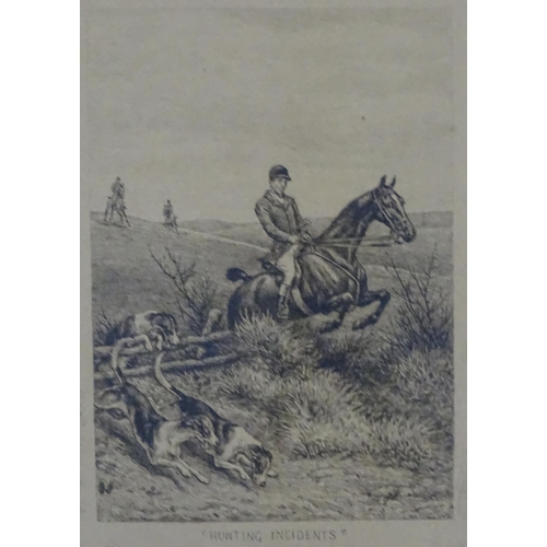 292 - Frank Paton (1855-1909), Signed etching,  'Hunting Incidents', Signed in pencil lower right, 10 1/2 ... 